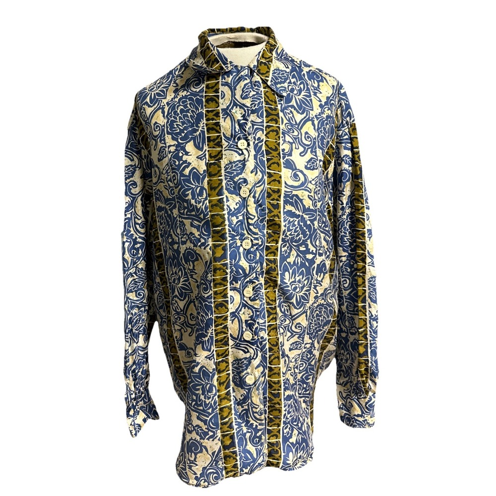 Christie & Jill Collared Button Up Shirt Long Sleeves Size M 100% Silk Women's M
